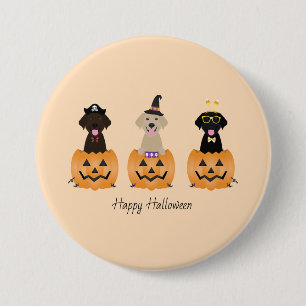 Happy Halloween Labrador Retriever Dogs Pumpkin 7.5 Cm Round Badge
