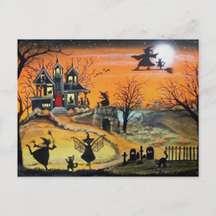 Happy Halloween landscape Holiday Postcard