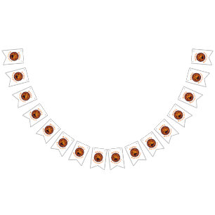 Happy Halloween lantern black cat spiders and bats Bunting