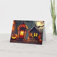 Happy Halloween Lantern, Night Bats Flying
