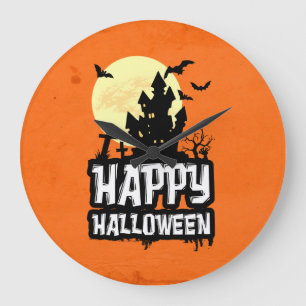 Happy Halloween Large Clock