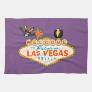 Happy Halloween Las Vegas Style Tea Towel