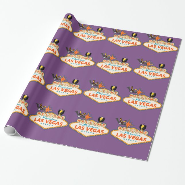 Happy Halloween Las Vegas Style Wrapping Paper (Unrolled)