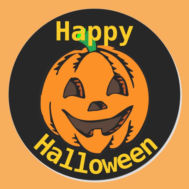 Happy Halloween Laughing Pumpkin 20 Stickers (Creator Uploaded)