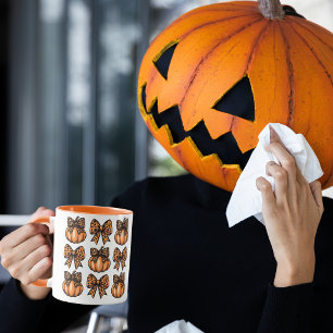 Happy Halloween Leopart Bow Pumpkin Coquette Mug