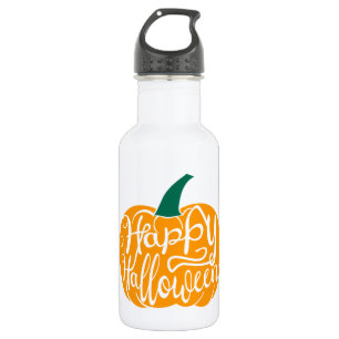 Happy Halloween lettering on carved pumpkin 532 Ml Water Bottle