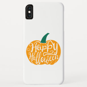 Happy Halloween lettering on carved pumpkin iPhone XS Max Case
