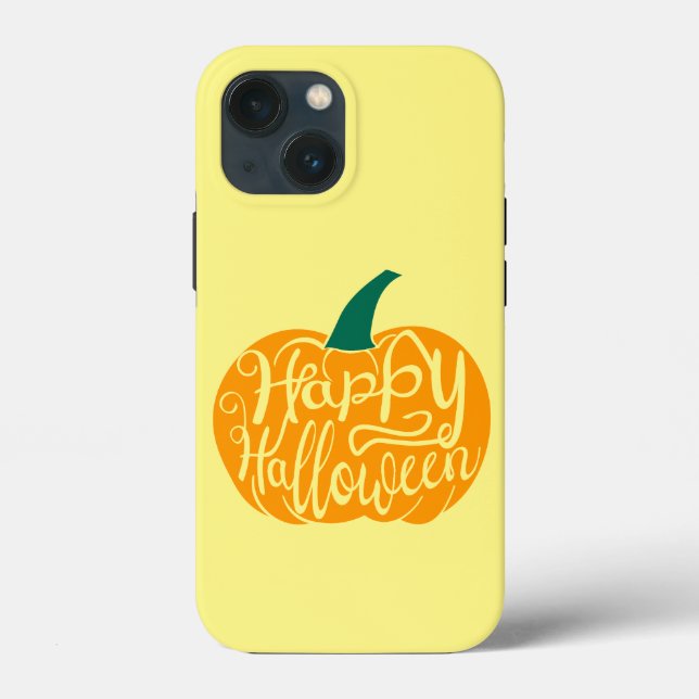 Happy Halloween lettering on carved pumpkin Case-Mate iPhone Case (Back)