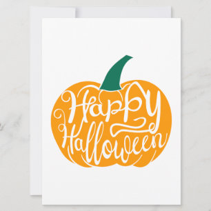 Happy Halloween lettering on carved pumpkin Invitation