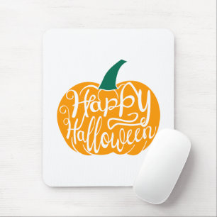 Happy Halloween lettering on carved pumpkin Mouse Pad