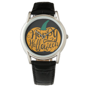 Happy Halloween lettering on carved pumpkin Watch