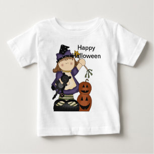 Happy Halloween Little Witch Long Sleeve Baby T-Shirt