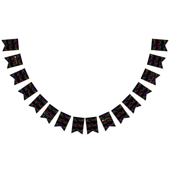 Happy Halloween Lollipops and Candy Black Pattern Bunting (All)