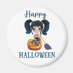 Happy Halloween magnet Girl Spooky mermaid magnet