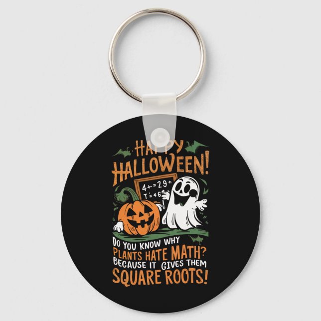 Happy Halloween - Math Teacher Scientist Funny Des Key Ring (Front)