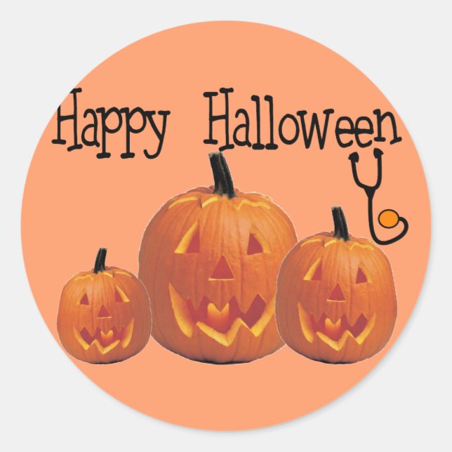 Happy Halloween MEDICAL T-shirts Classic Round Sticker (Front)