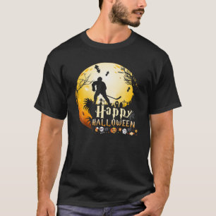 Happy Halloween Men Boys Ice Hockey Halloween Spor T-Shirt