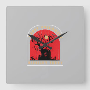 Happy Halloween Midnight Party Square Wall Clock