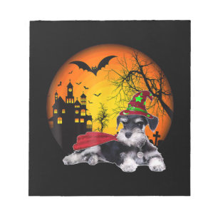 happy halloween miniature schnauzer dogs halloween notepad