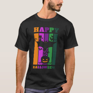 Happy Halloween Modern Black Art Illustration T-Shirt