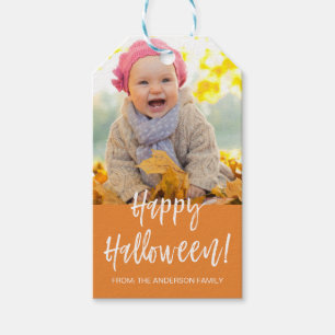 Happy Halloween Modern Halloween Photo Gift Tag
