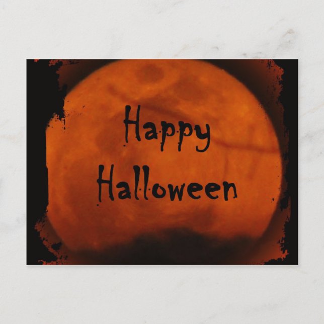 Happy Halloween Moon Postcard (Front)
