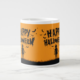 Happy Halloween:Mug with Mysterious Silhouette Large Coffee Mug