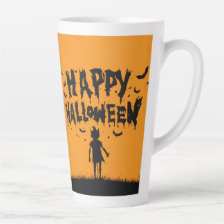 Happy Halloween:Mug with Mysterious Silhouette Latte Mug