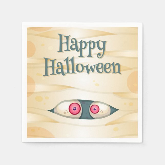 Happy Halloween Mummy Napkin (Front)