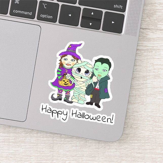 Happy Halloween, Mummy, Vampire and Witch Kids (Detail)