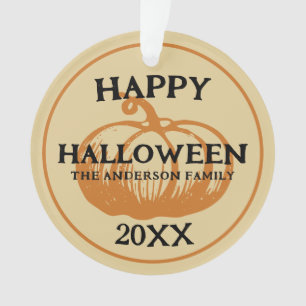 happy halloween name pet photo ornament