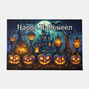 Happy Halloween   Nefarious Glowing Pumpkins Doormat