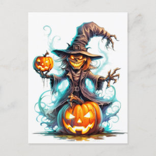 Happy Halloween Nefarious Witch Postcard