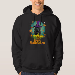 Happy Halloween Newfoundland Dog Pumpkin Witch Gho Hoodie