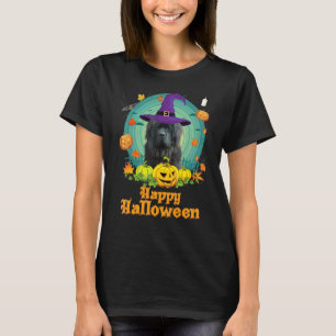 Happy Halloween Newfoundland Dog Pumpkin Witch Gho T-Shirt