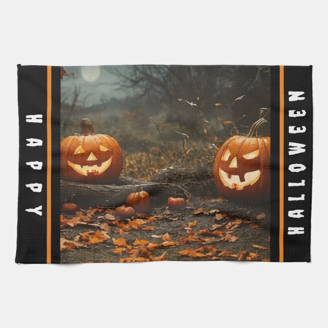 Happy Halloween Night Collection Tea Towel (Horizontal)