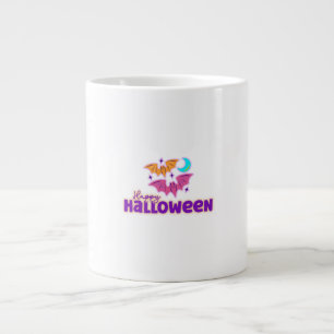 Happy Halloween Night – Cute Bats & Moon Spooky  Large Coffee Mug