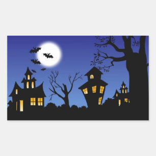 Happy Halloween Night Rectangular Sticker