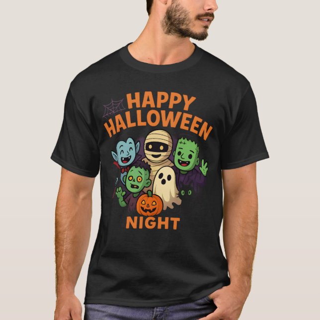Happy Halloween Night Unisex Clothes Male Female T-Shirt (Front)