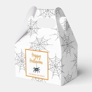 Happy Halloween no trick just treats spider cobweb Favour Box