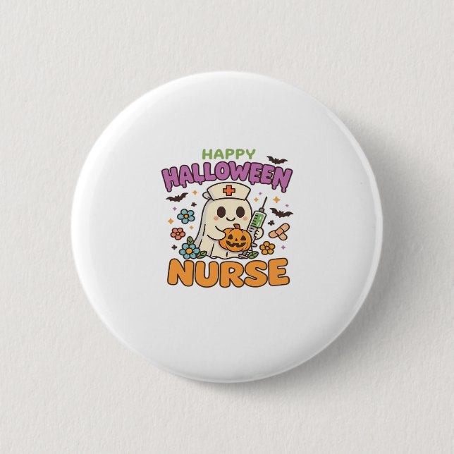 Happy Halloween Nurse Shirt � Cute Spooky Medical  6 Cm Round Badge (Front)