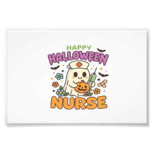 Happy Halloween Nurse Shirt Cute Spooky Medical W Photo Print