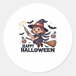 Happy Halloween Nurse Shirt – Spooky Cute Medical Classic Round Sticker