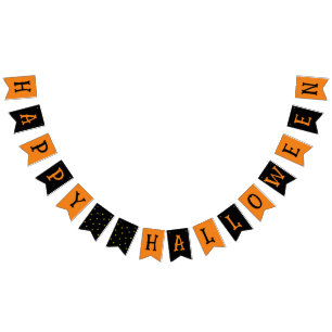 Happy Halloween Orange Black  Bunting