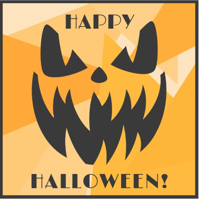 Happy Halloween Orange Black Jack o' Lantern (Front)