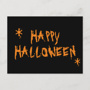 Happy Halloween orange black spooky scary funny Postcard
