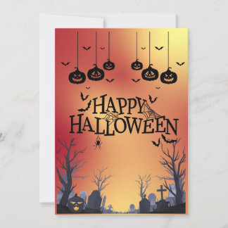 Happy Halloween Orange Greeting Card