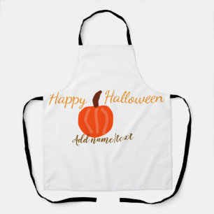 Happy Halloween orange pumpink fall orange brown  Apron