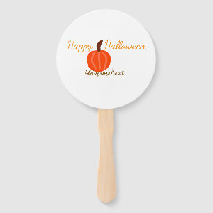 Happy Halloween orange pumpink fall orange brown Hand Fan