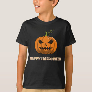 Happy Halloween Orange Pumpkin Boys T-shirt